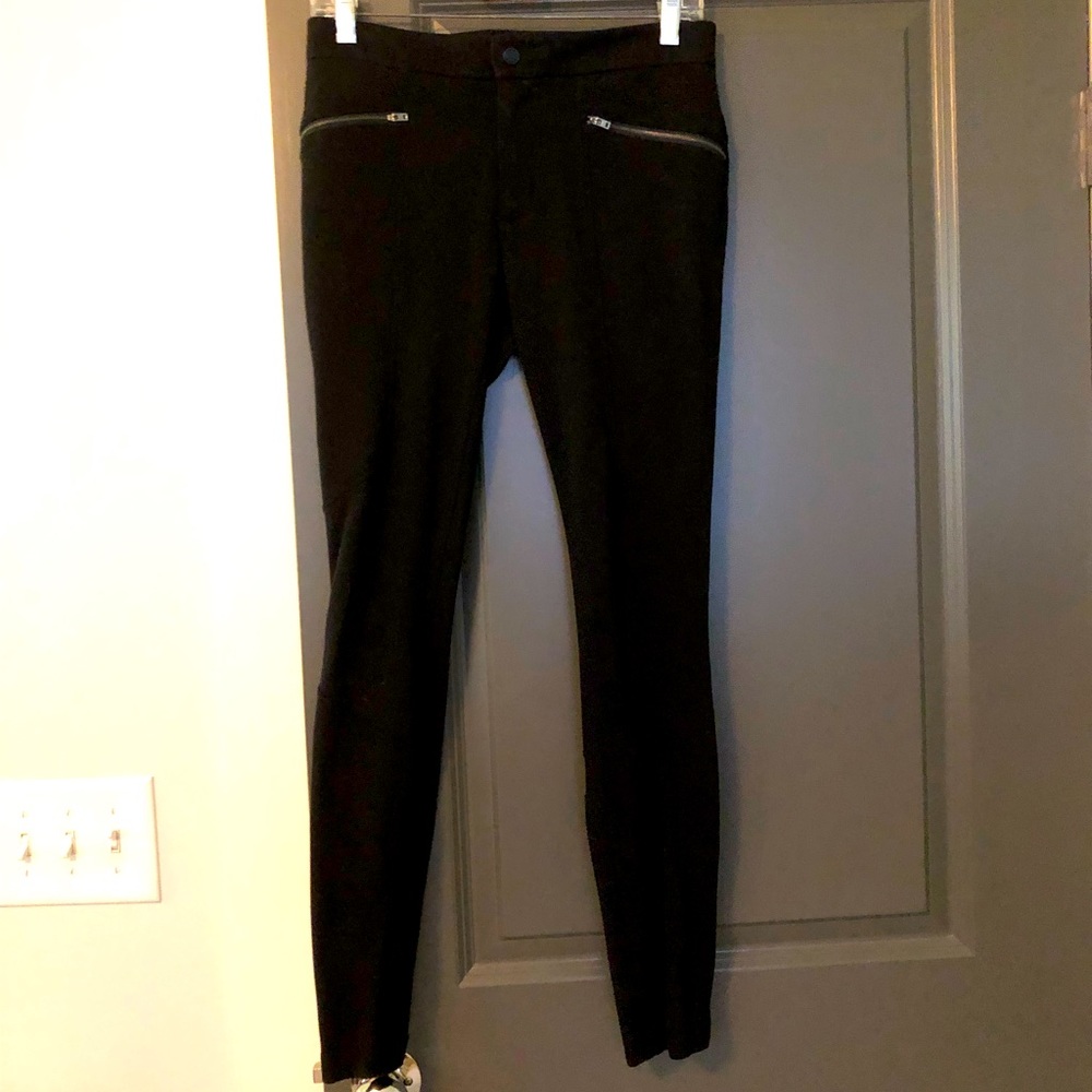 Athletes black moto pants with zipper pockets size 4